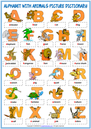 Alphabet ESL Vocabulary Worksheets